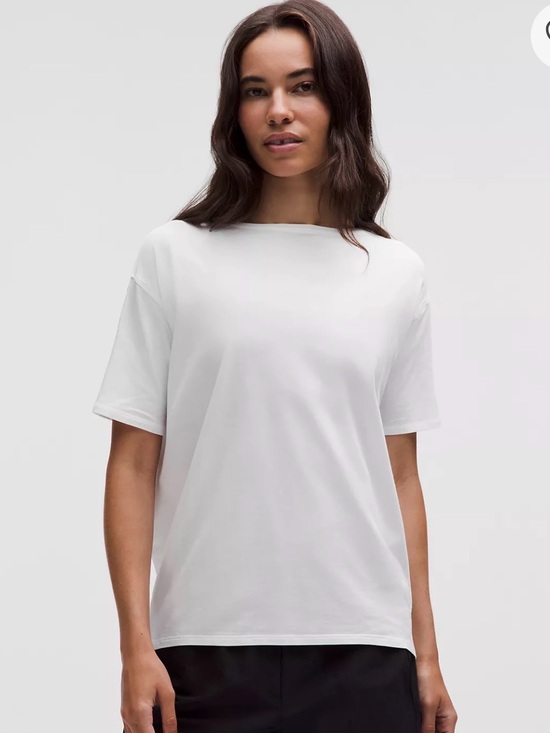 lululemon athletica Tops - lululemon Back in Action White Short Sleeve Relaxed Tee Sz 12 Oversized Fit